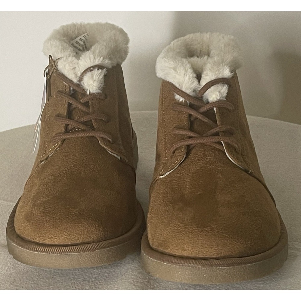 Makalu Kora Women's Brown Suede lace Up Snow Bootie Faux Fur Lining Women's Sz 6